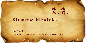 Klemencz Nikolett névjegykártya