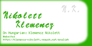 nikolett klemencz business card